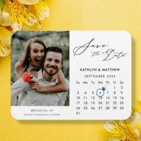 Einfaches Schwarzes Skript-Foto Save the Date Kale
