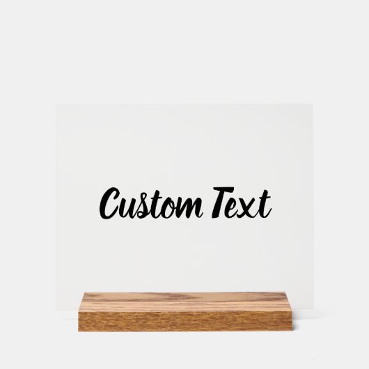 Einfaches Schwarzes Skript für Textvorlage Acrylschild (Vorderseite)