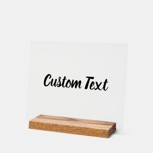 Einfaches Schwarzes Skript für Textvorlage Acrylschild (Winkel)