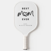 Einfaches Schwarzes Skript Herz Modern Beste Mutte Pickleball Schläger (Rückseite)