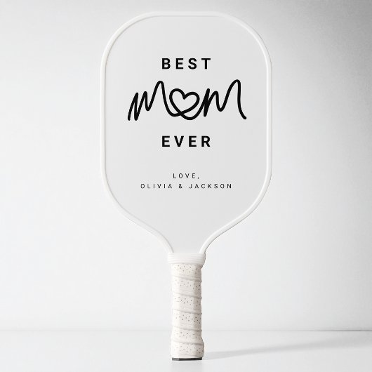 Einfaches Schwarzes Skript Herz Modern Beste Mutte Pickleball Schläger