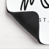 Einfaches Schwarzes Skript Herz Mutter Mama Gegrün Mousepad (Ecke)
