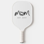 Einfaches Schwarzes Skript Herz Neue Mutter Etabli Pickleball Schläger (Rückseite)