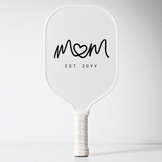 Einfaches Schwarzes Skript Herz Neue Mutter Etabli Pickleball Schläger