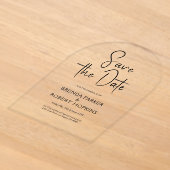 Einfaches Schwarzes Skript Save The Date Acryleinladungen (Ablage )