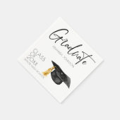 Einfaches Schwarzes Typografie-Graduate-Abschluss Serviette (Ecke)