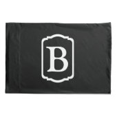 Einfaches schwarzes und weißes gerahmtes Monogramm Kissenbezug (Rückseite)