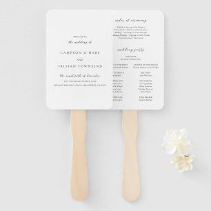 Einfaches schwarzes und weißes sauberes Hochzeitsp Fächer