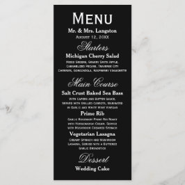 Einfaches Schwarzes/Weiß - Empfangs-Menü Menükarte