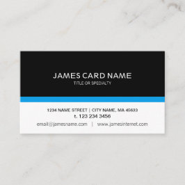 Einfaches Schwarzes/Weiß mit Blue Line Visitenkarte