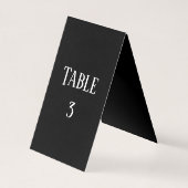 Einfaches Schwarzweiß-Design - Tischnummer (Rückseite)