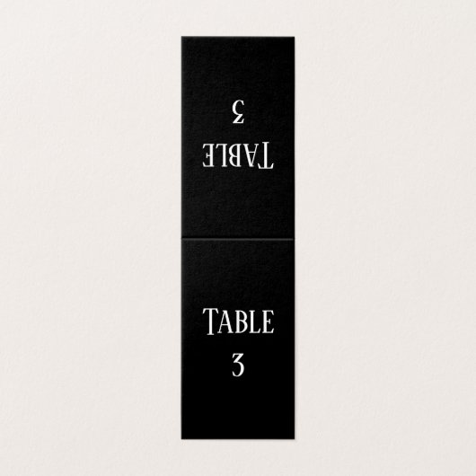 Einfaches Schwarzweiß-Design - Tischnummer (Außenseite Aufgefaltet)
