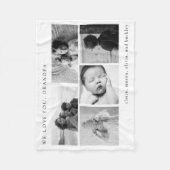 Einfaches Schwarzweiß-Foto-Raster | Großvater Fleecedecke (Vorderseite)