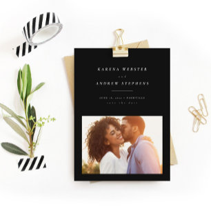 Einfaches Schwarzweiß-Foto Save the Date