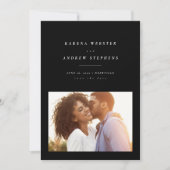 Einfaches Schwarzweiß-Foto Save the Date (Vorderseite)