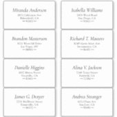 Einfaches Schwarzweiß-Gästetikett Aufkleber (Vorderseite)