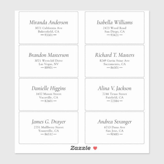 Einfaches Schwarzweiß-Gästetikett Aufkleber (Blatt)