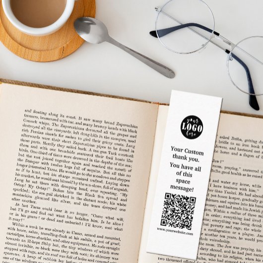 Einfaches Schwarzweiß-Lesezeichen Mini Visitenkarte