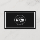 Einfaches Schwarzweiß-Logo Visitenkarte (Vorderseite)