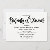 Einfaches Schwarzweiss-Proben-Abendessen Einladung (Vorderseite)