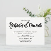 Einfaches Schwarzweiss-Proben-Abendessen Einladung (Stehend Vorderseite)