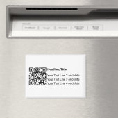 Einfaches Schwarzweiß-QR-Code mit Textvorlage Magnet (In Situ (Geschirrspüler))