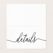 Einfaches Schwarzweiß-Script mit Foto-Detailkarte Visitenkarten (Außenseite Aufgefaltet)