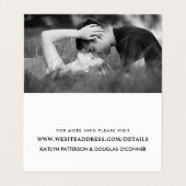 Einfaches Schwarzweiß-Script mit Foto-Detailkarte Visitenkarten (Innenseite Aufgefaltet)