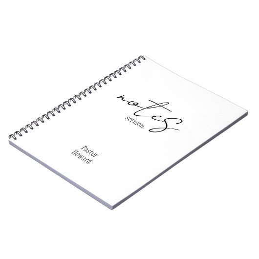 Einfaches Schwarzweiß-Sermon-Notebook Notizblock (Linke Seite)