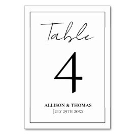 Einfaches Schwarzweiß-Skript Tischnummer