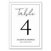 Einfaches Schwarzweiß-Skript Tischnummer (Vorderseite)