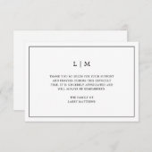 Einfaches Schwarzweiß-Weiß-Beerdigungs-Beileid Dankeskarte (Vorne/Hinten)