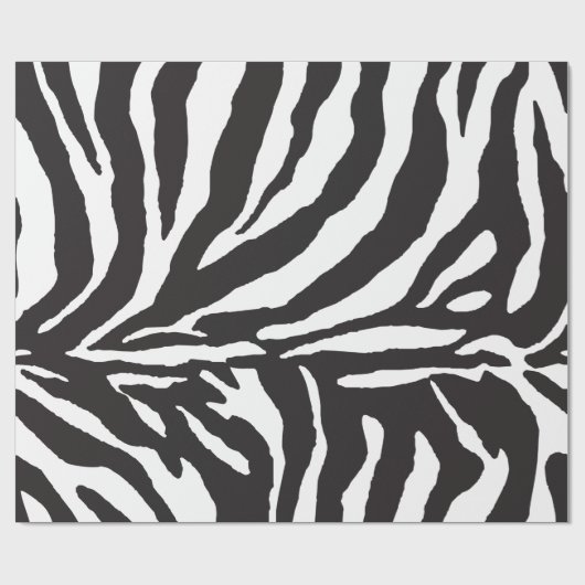 Einfaches Schwarzweiss-Zebra-Streifen-Muster Geschenkpapier (Flach)