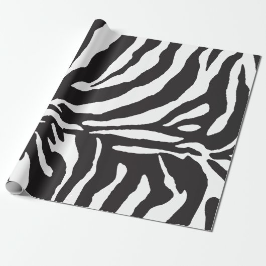 Einfaches Schwarzweiss-Zebra-Streifen-Muster Geschenkpapier (Ungerollt)