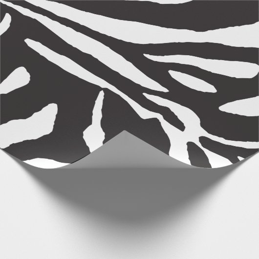 Einfaches Schwarzweiss-Zebra-Streifen-Muster Geschenkpapier (Ecke)