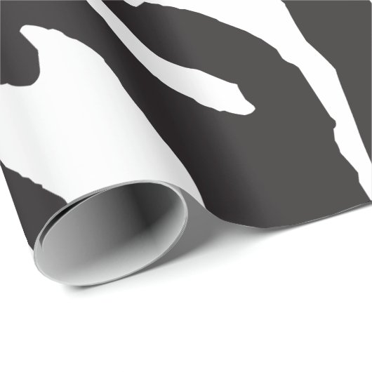 Einfaches Schwarzweiss-Zebra-Streifen-Muster Geschenkpapier (Rolleneckpunkt)