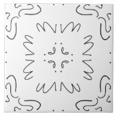 einfaches Schwarzweißmuster Fliese (Vorderseite)