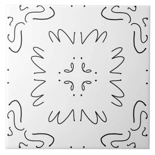 einfaches Schwarzweißmuster Fliese (Vorderseite)