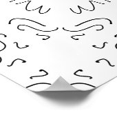 einfaches Schwarzweißmuster Poster (Ecke)