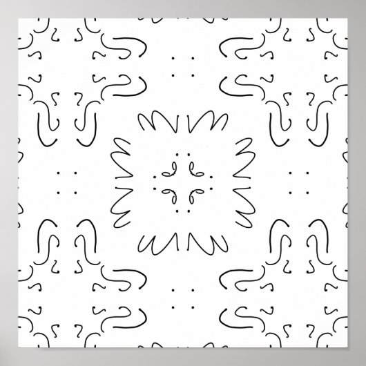 einfaches Schwarzweißmuster Poster (Vorne)