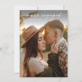 Einfaches Script 2 Foto Hochzeit Verlobung Einladu Einladung (Vorderseite)