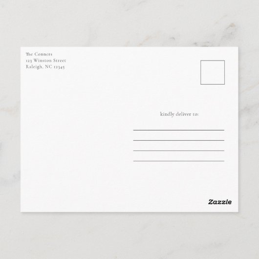 Einfaches Script 3 Foto Collage Baby Danke Postkarte (Rückseite)