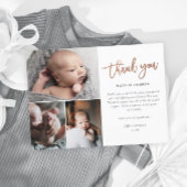 Einfaches Script 3 Foto Collage Baby Danke Postkarte