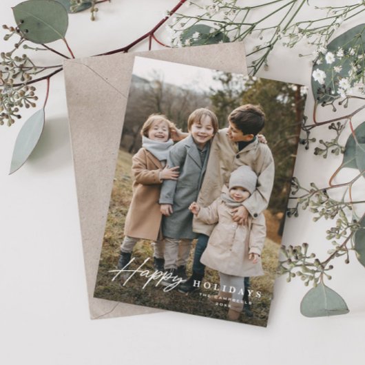 Einfaches Script 3 Foto Happy Feiertagskarte