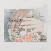 Einfaches Script 4 Foto Collage Wedding Vielen Dan Postkarte (Rückseite)