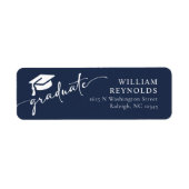 Einfaches Script-Abschluss-Adressetikett (Vorne)