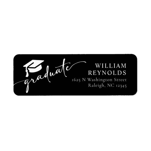 Einfaches Script-Abschluss-Adressetikett (Vorne)