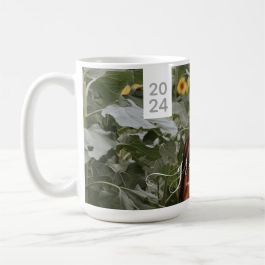 Einfaches Script-Abschluss-Foto Kaffeetasse (Links)