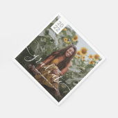 Einfaches Script-Abschluss-Foto Serviette (Ecke)