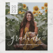 Einfaches Script-Abschluss-Foto Weinetikett (Einzelnes Label)